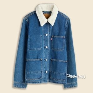 Levi's Sherpa Collar Chore Coat Denim Jean Jacket